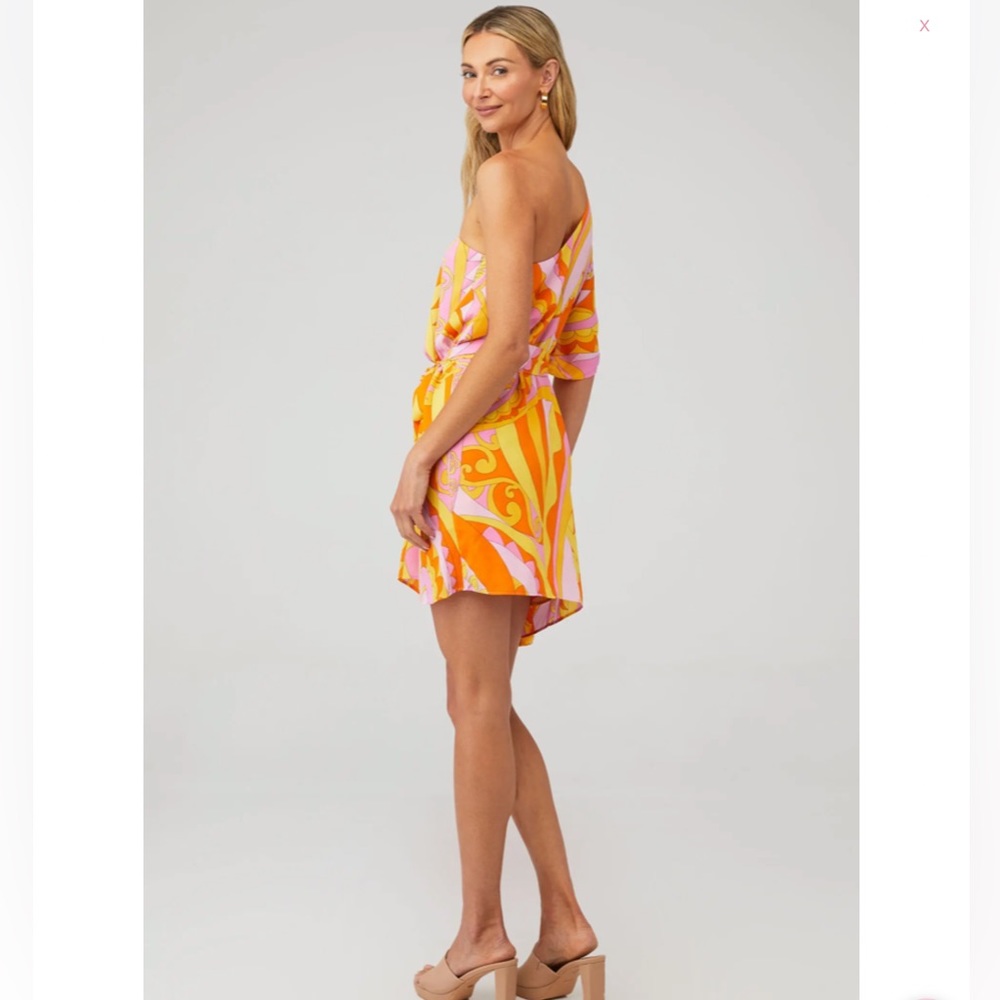 Show Me Your MuMu Trish Caribbean Cocktail one shoulder mini dress. Size S. NWOT - Picture 3 of 10